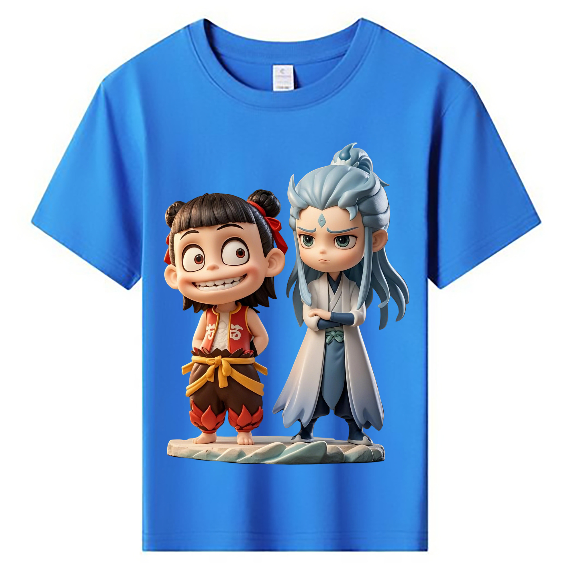 （画像用） Ne Zha 2 ナタ 魔童の大暴れ 綿100％キッズTシャツ（フロントプリント）